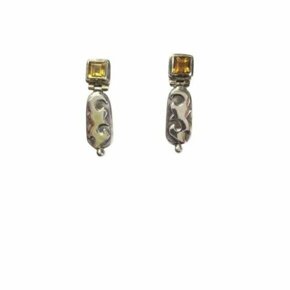 Michou Citrine and Sterling Silver Earrings - Picture 2 of 6